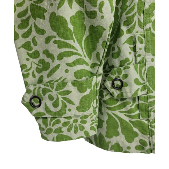 Coldwater Creek Womens Green Floral Print Snap Front Jacket Sz Small 100% Cotton - Picture 4 of 10